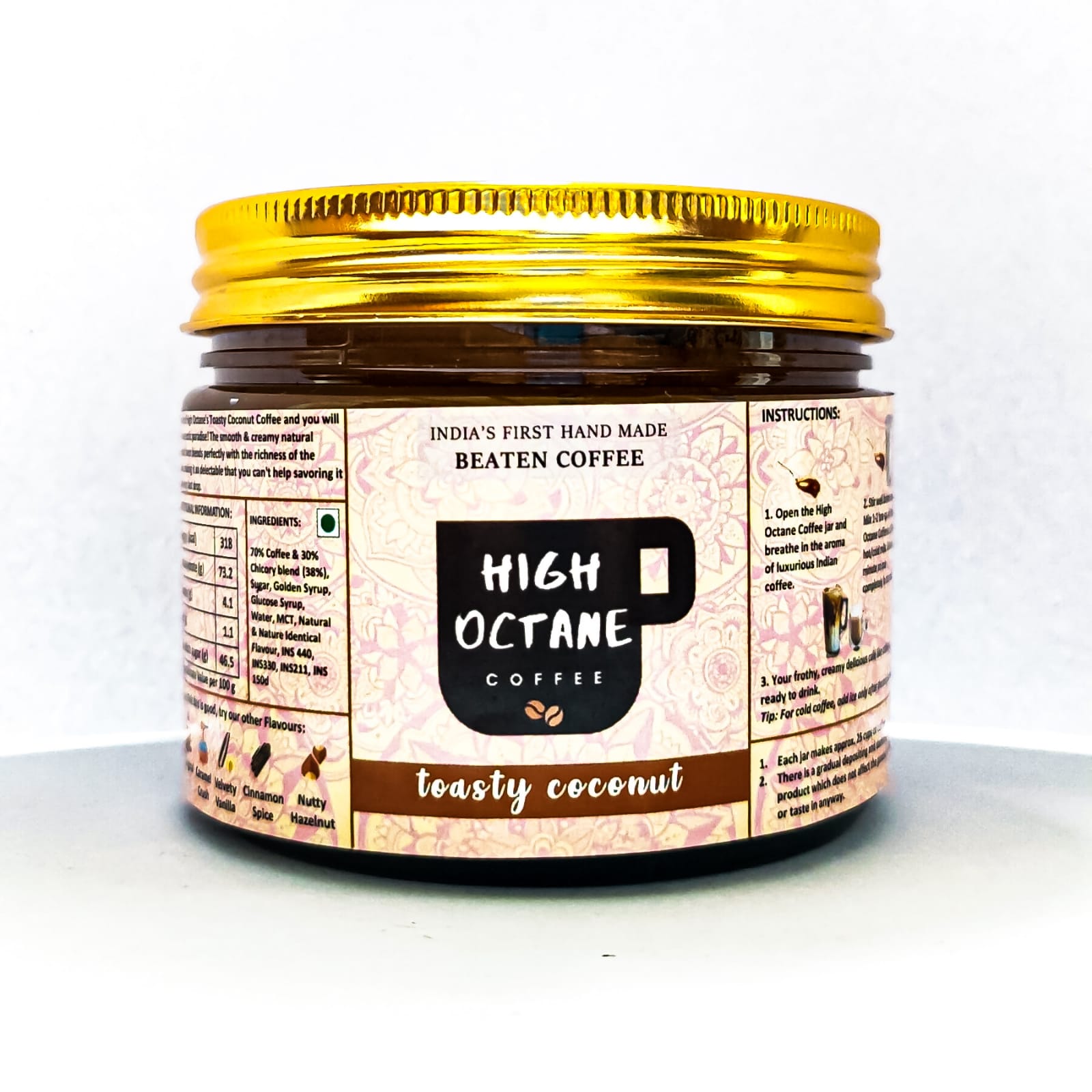 toasty coconut beaten coffee paste high octane coffee company 250g jar pack