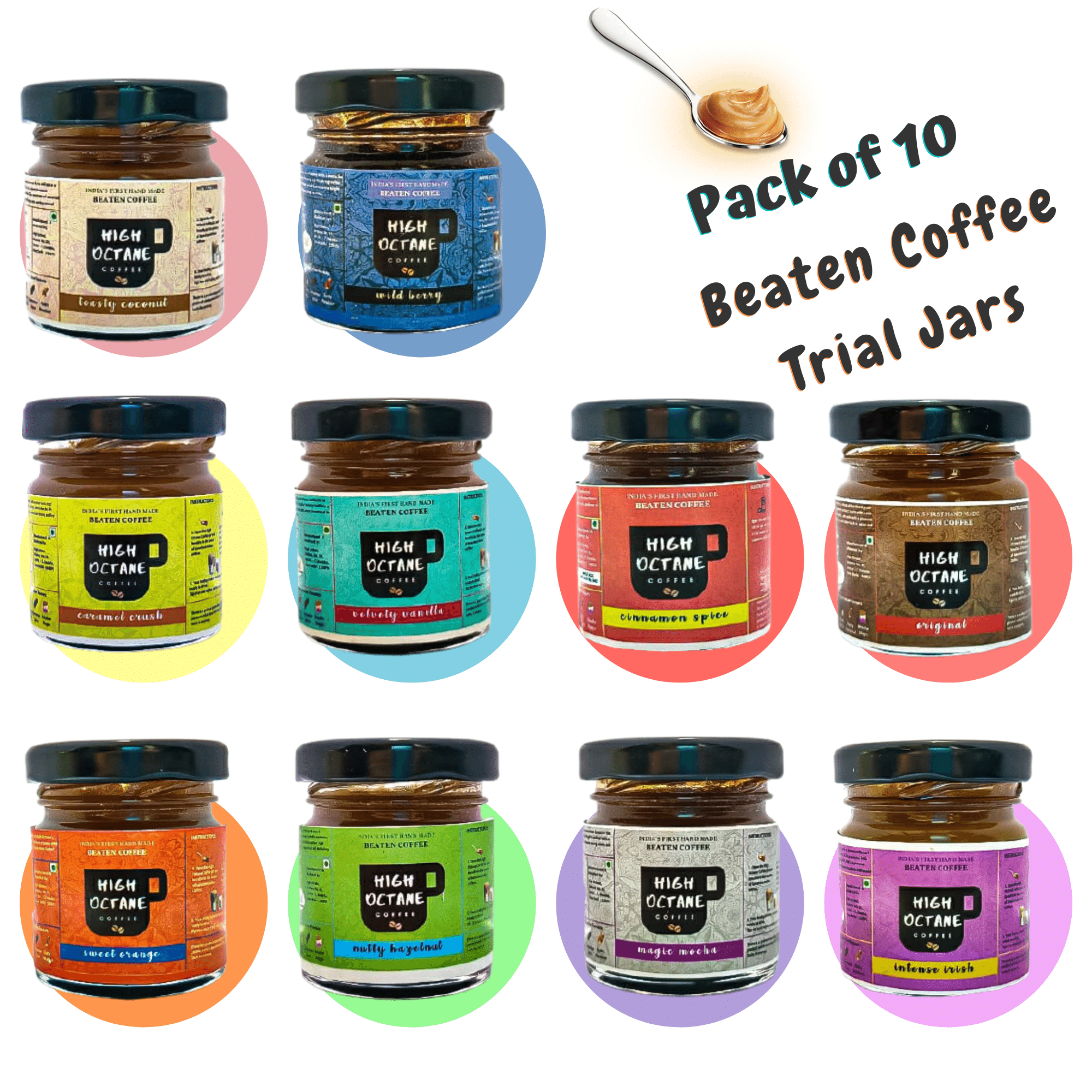 Not Sure What to Buy? Try All Flavours of Beaten Coffee Sampler Set - 30g Trial Jars !