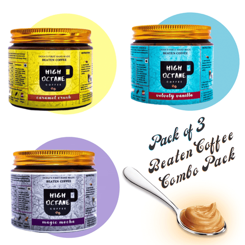 Beaten Coffee Combo Pack - Set of 3 - Caramel Crush, Velvety Vanilla, Magic Mocha